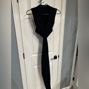 Zara Black Cut Out Dress with V-Neck Size Medium